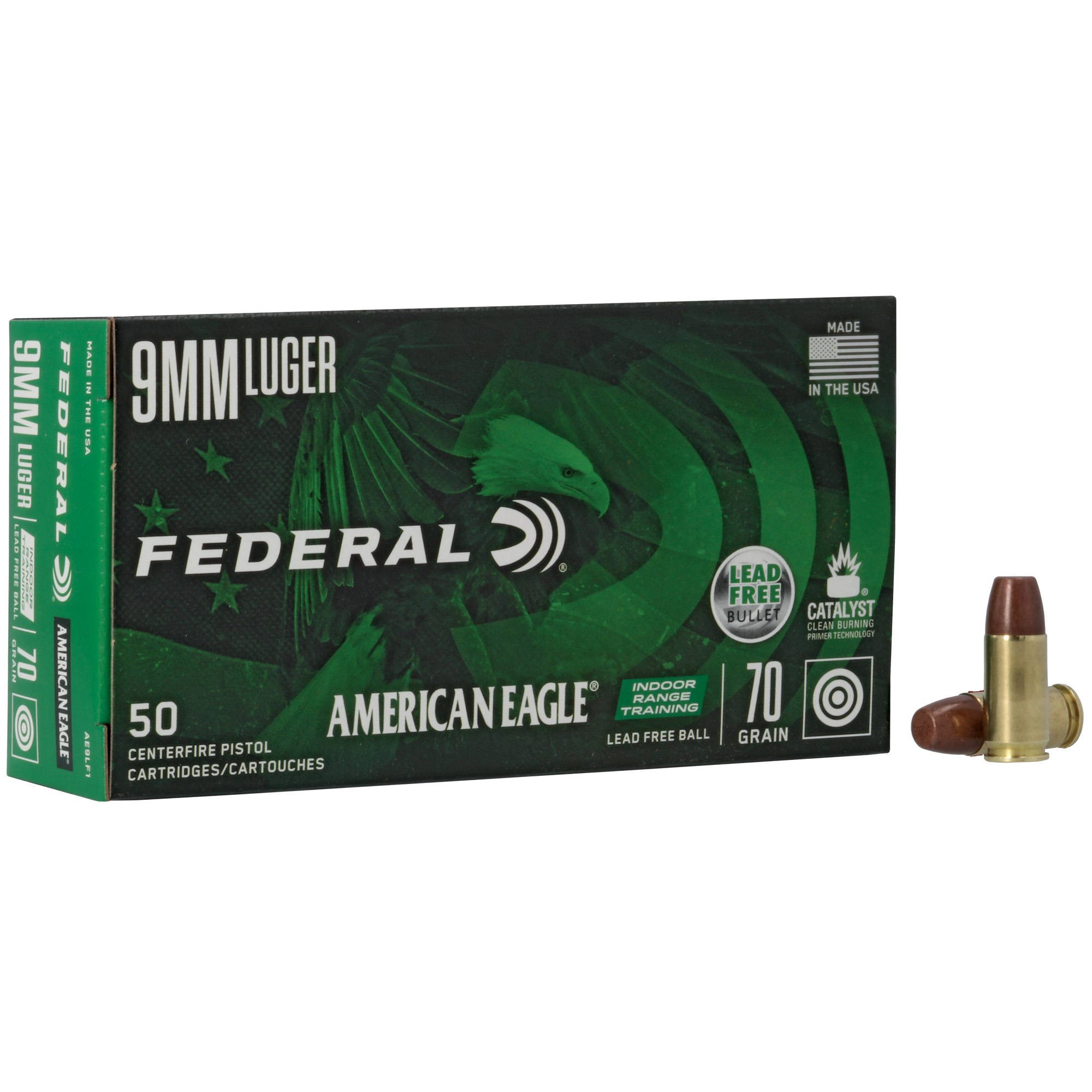 Federal American Eagle Indoor Range Training Lead Free Ball Ammo