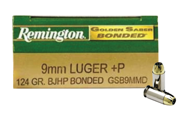 Remington Golden Saber Bonded JHP +P Ammo