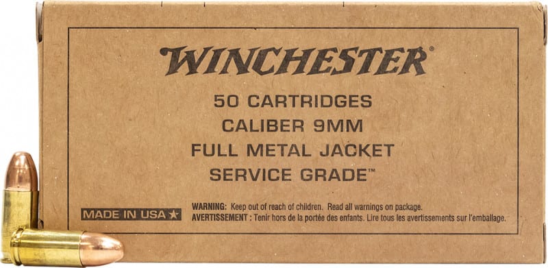 Winchester Service Grade Luger FMJ Ammo